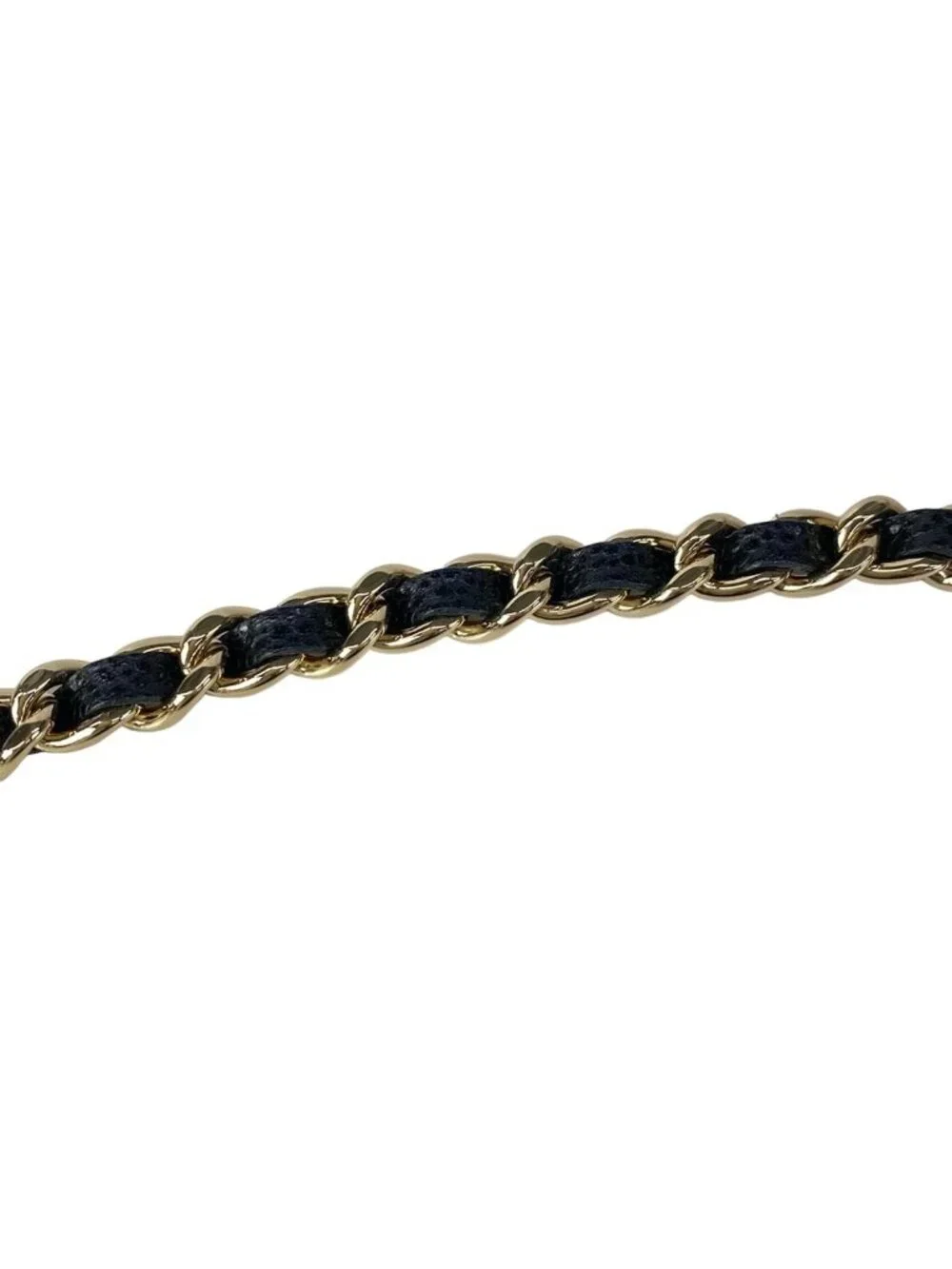 Chanel Shoulder Bag Quilted Black Gold Phone Strap Case Chain